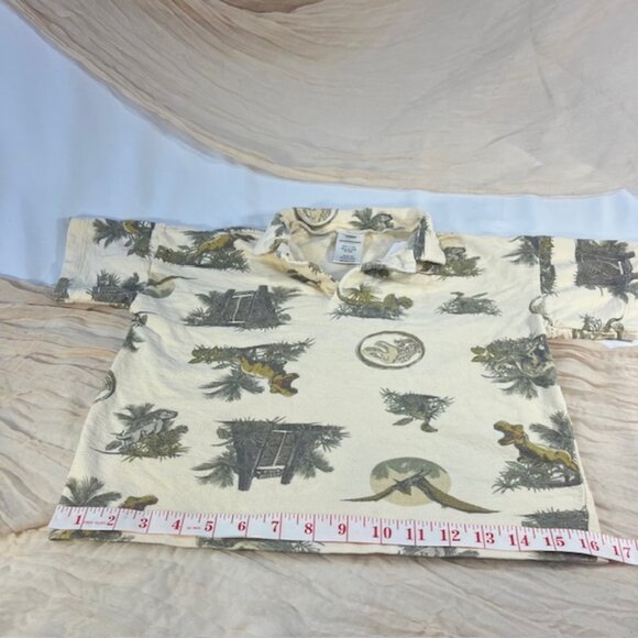 Jurassic World White Boys Dinosaur Short Sleeve Pullover Top Size 5T - Picture 10 of 13